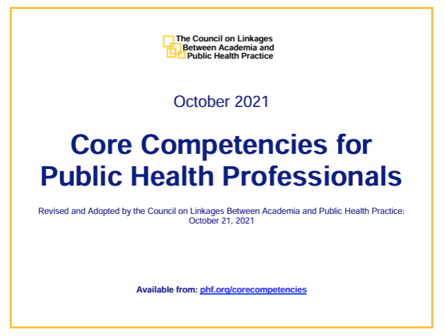 Core Competencies for Public Health Professionals